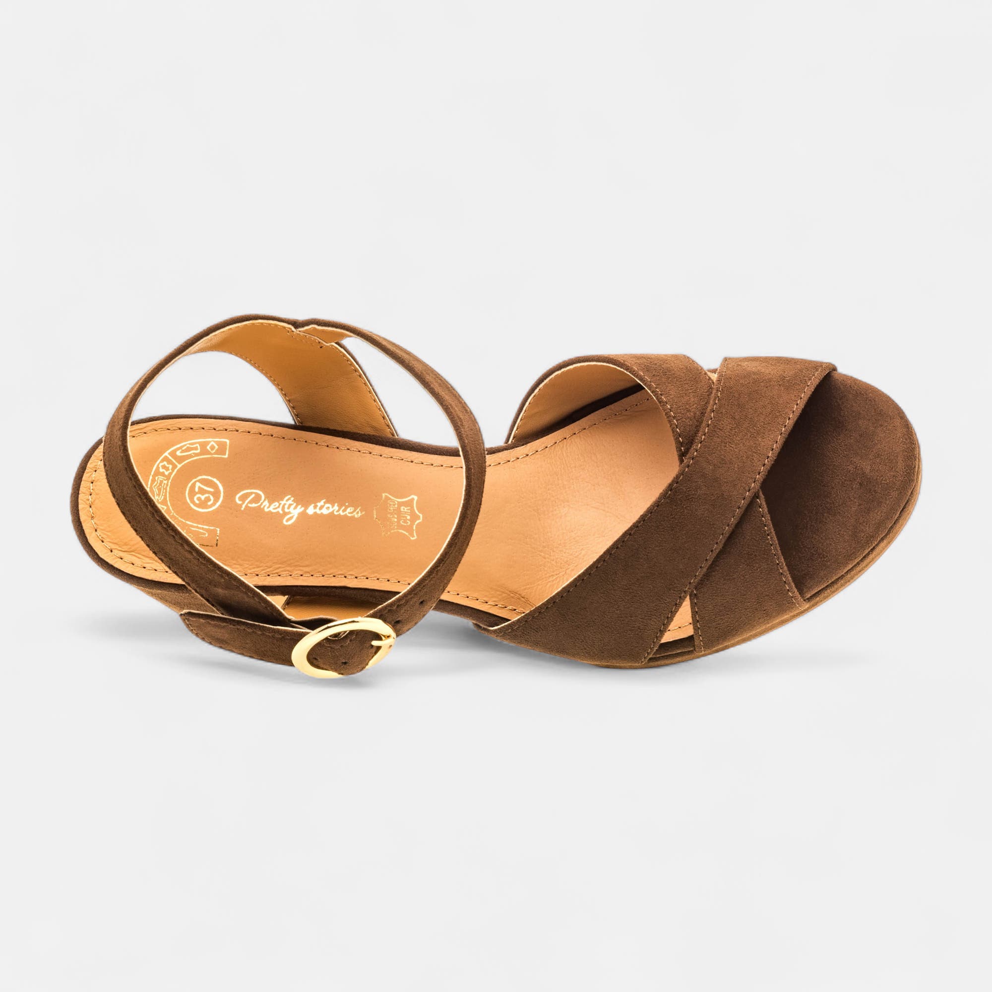 Nu-pieds à talon Femme marron