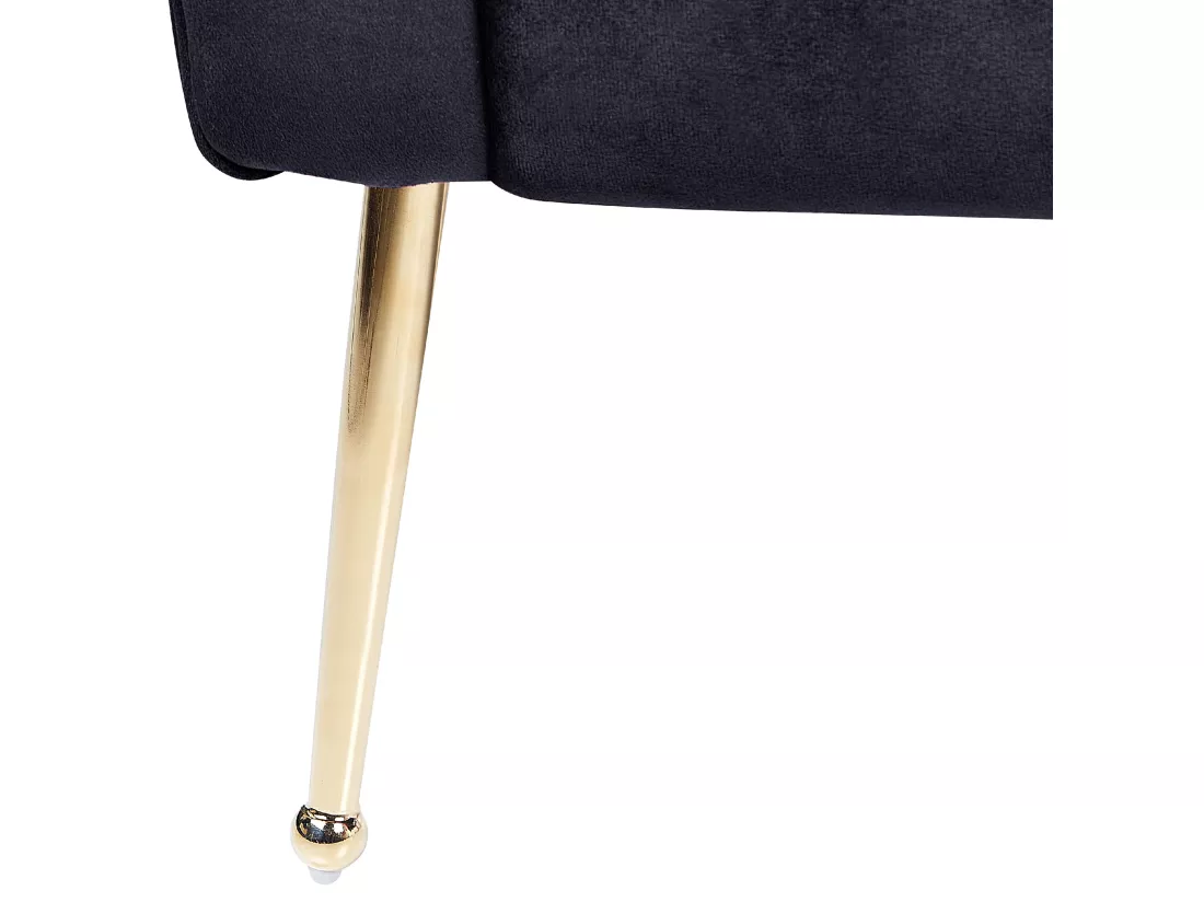 Chaise longue en velours noir NANTILLY