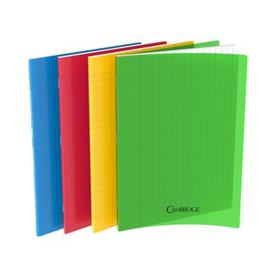 Cambridge - Cahier polypro 24 x 32 cm - 96 pages - grands carreaux (Seyes) - disponible dans différentes couleurs