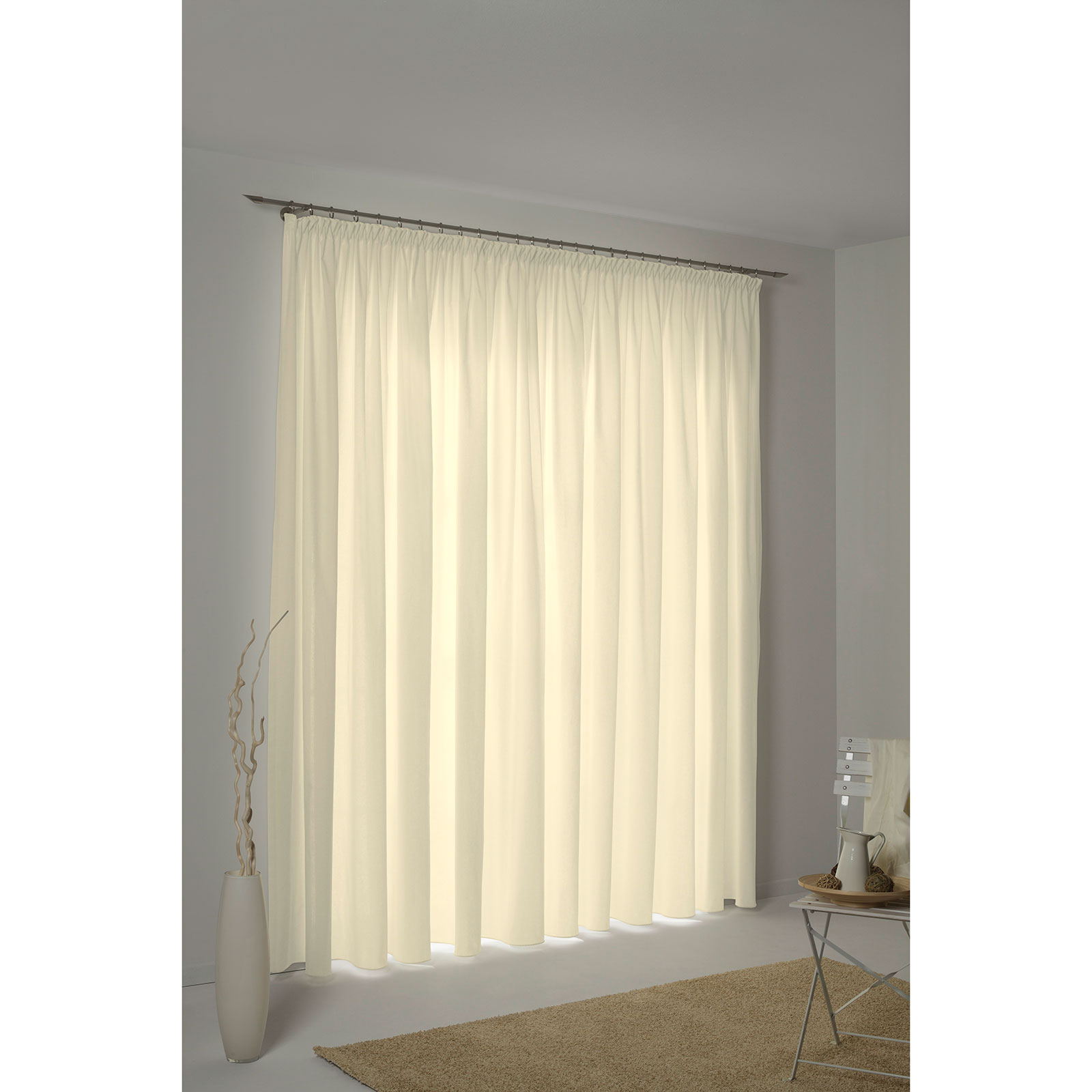 Einzelschal mit Kräuselband WIRTHNATUR - beige - 1-lagig - 130x145 cm