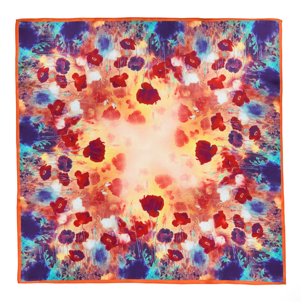 Bahne Accessories  Silketørklæde, Poppy - 53x53 cm.