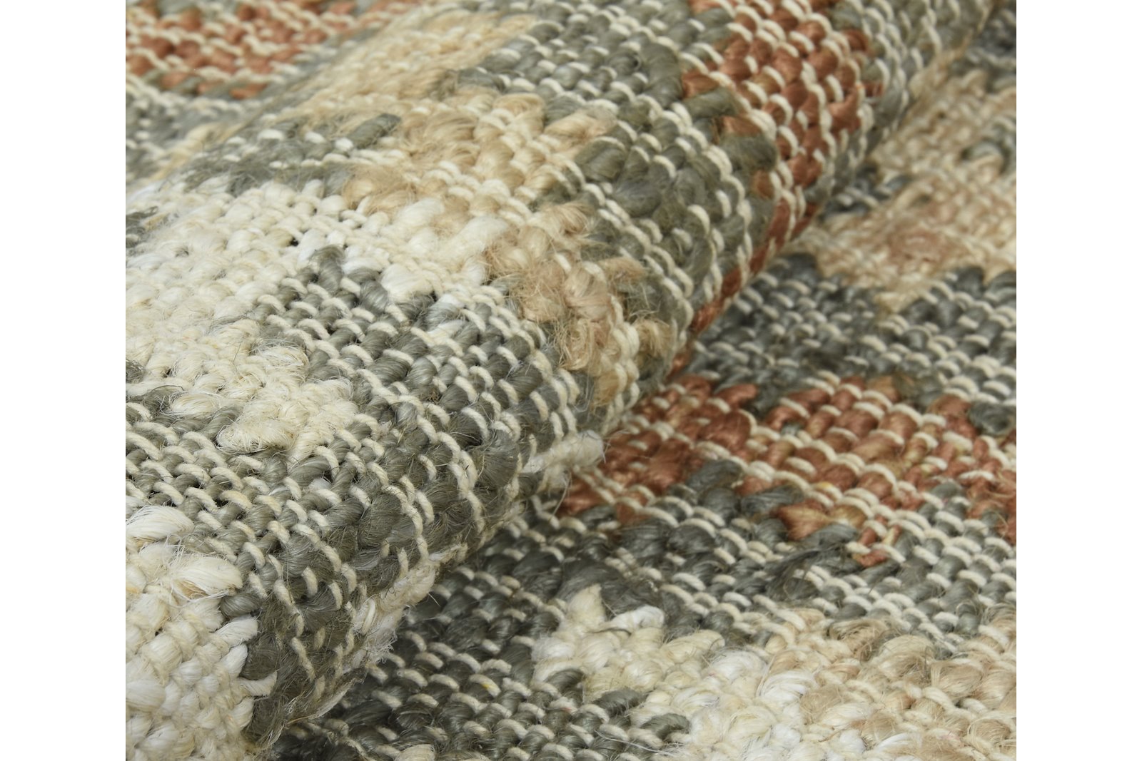 Meerut gulvteppe 160x230 Kelim, gråtoner, Jute 90%/Bomull 10%