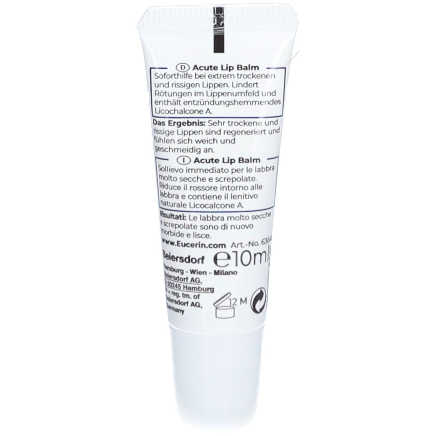 Eucerin Acute Lip Balm – Heilungsfördernder Lippenbalsam für trockene, rissige und aufgesprungene Lippen - jetzt 20% sparen mit Code 