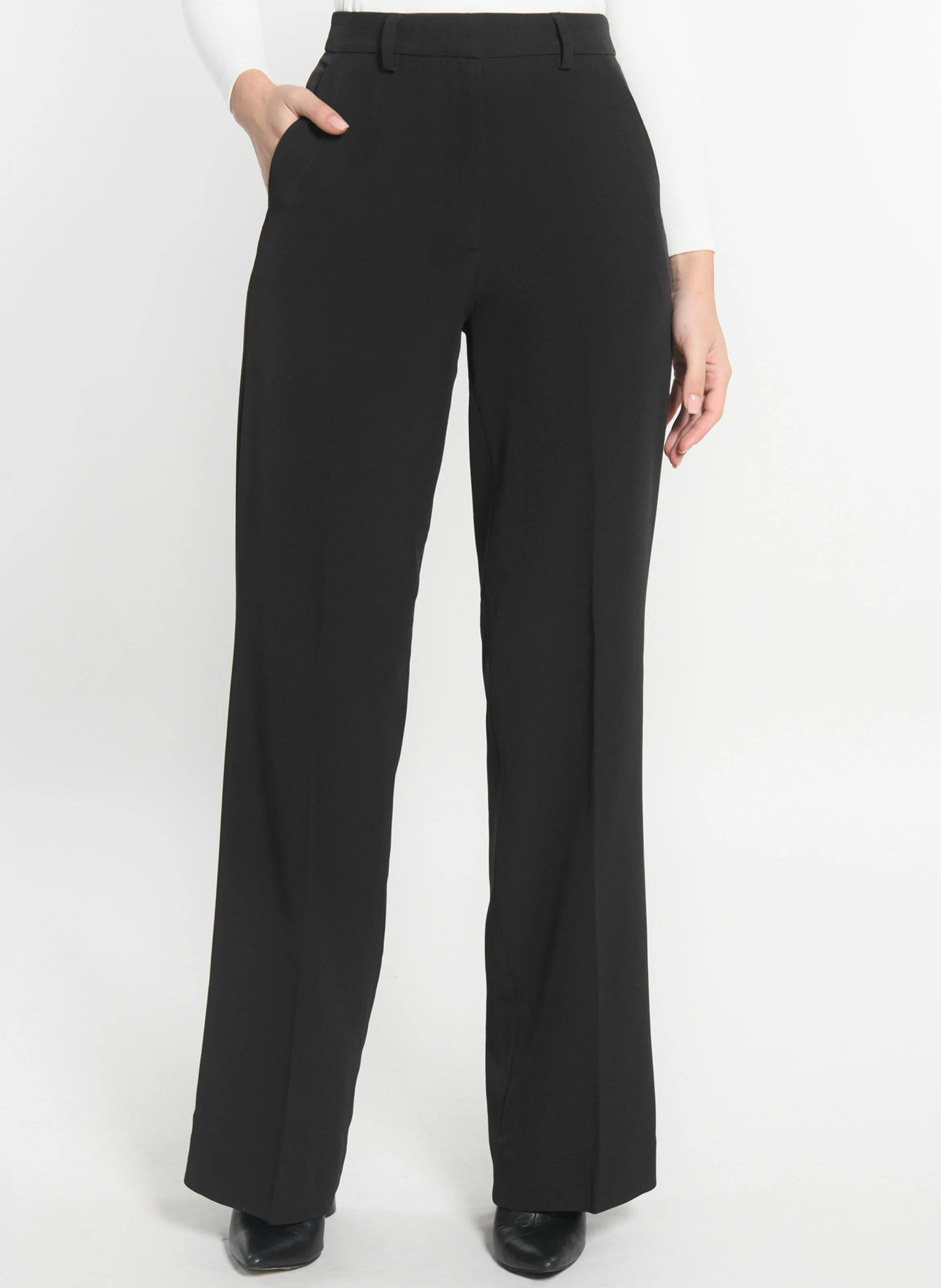 MATHILDA - Pantalon droit taille basse | Noir