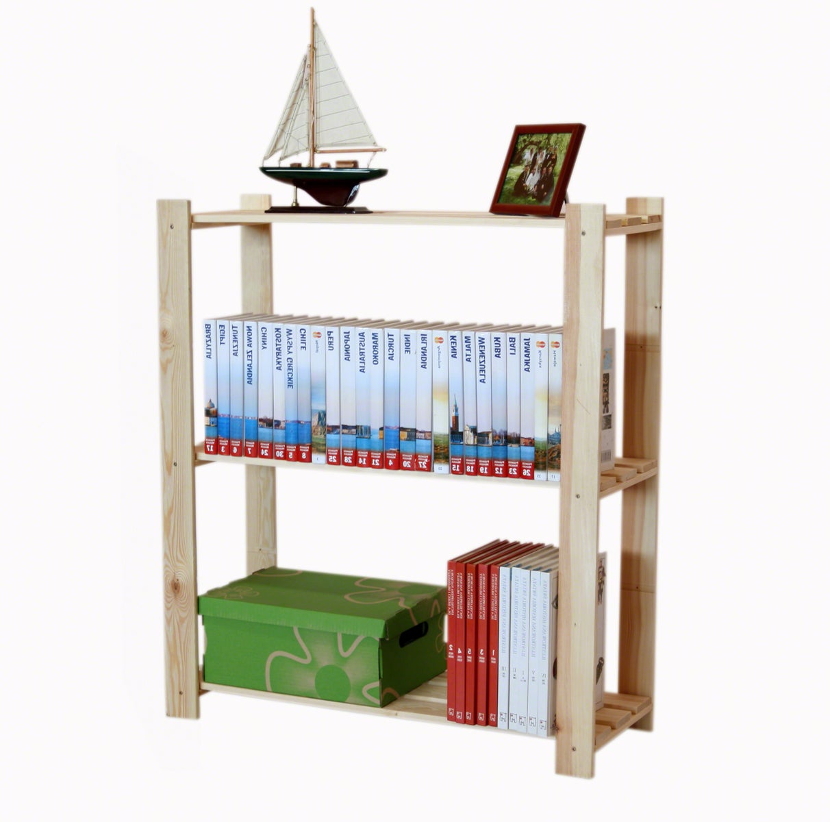 PROREGAL Pinepeak Houten Plank (HxBxD 90 x 80 x 28 cm) 3 Planken 1,2 cm Dik Dennenhout Natuurlijk
