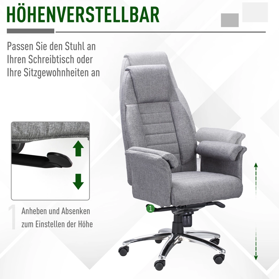 Vinsetto Bürostuhl  ergonomisch hellgrau