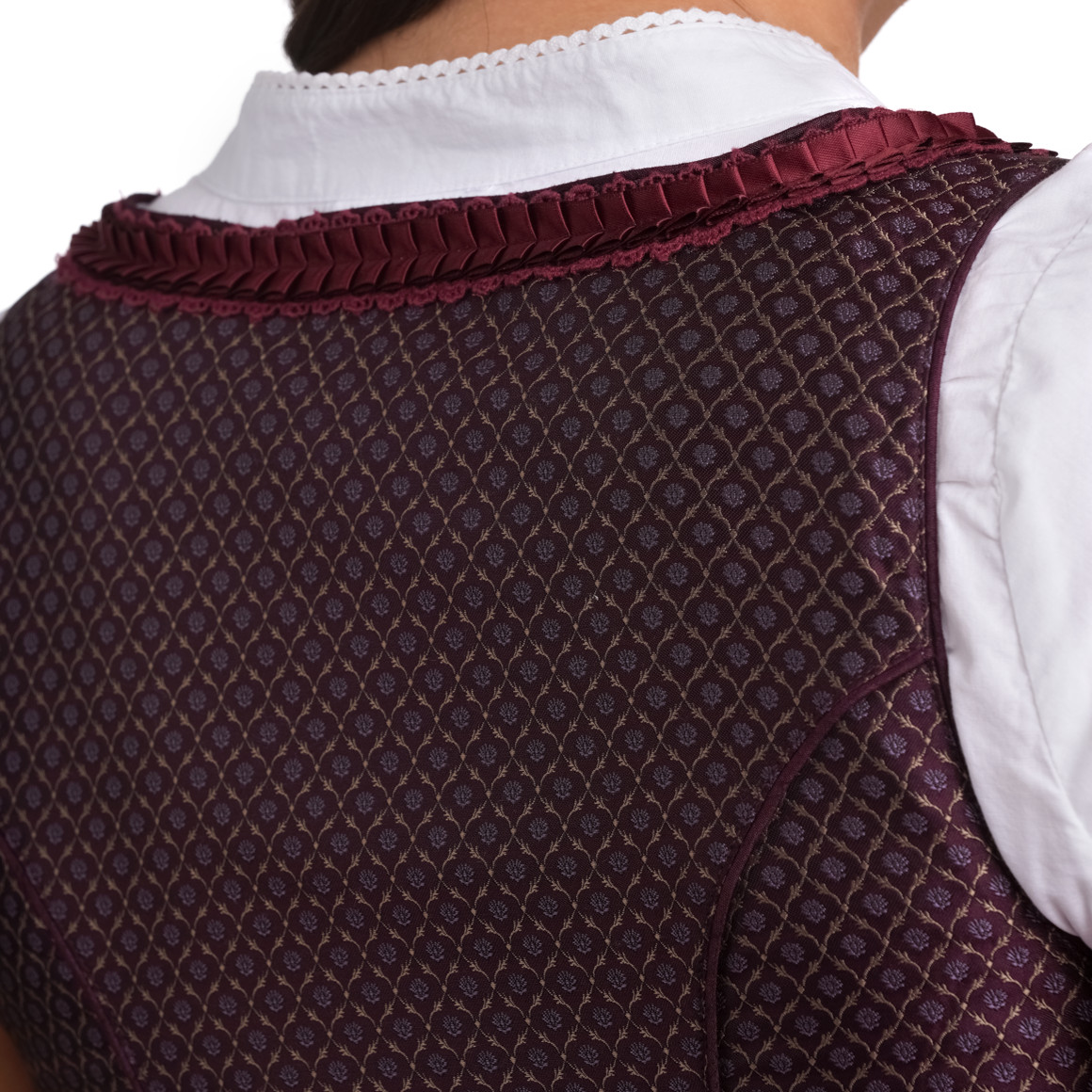 Gina Benotti Damen Dirndl mit floralem Muster weinrot