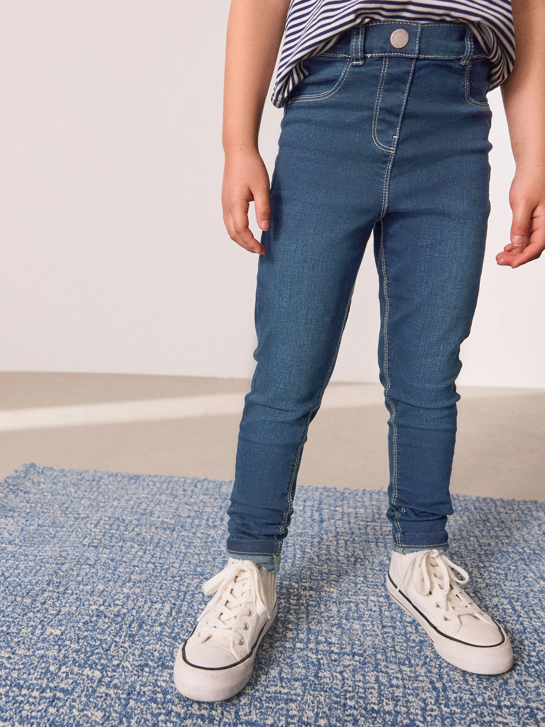 Normaal blauw - Stretchleggings (3-16 jr)