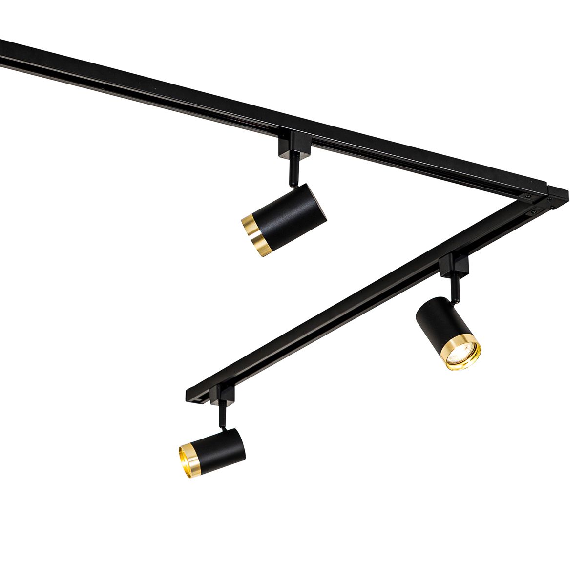 Smart railsysteem met 5 spots zwart goud 1-fase incl. 5 Wifi GU10 50mm - Iconic Jeana