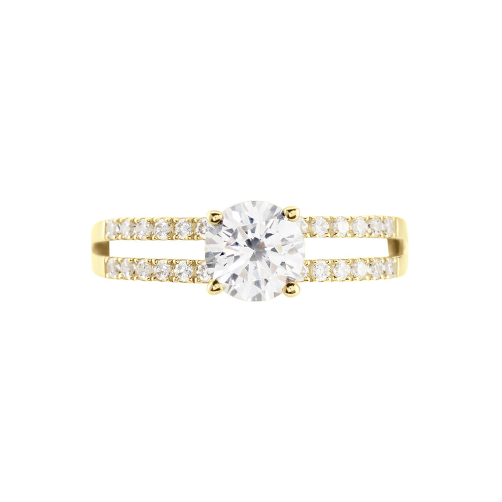 Bague Solitaire Or Jaune Cesarine Oxyde De Zirconium