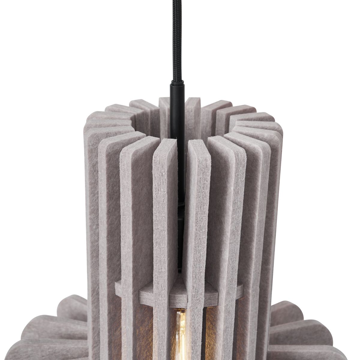 Retro hanglamp zwart met taupe 3-lichts - Felt