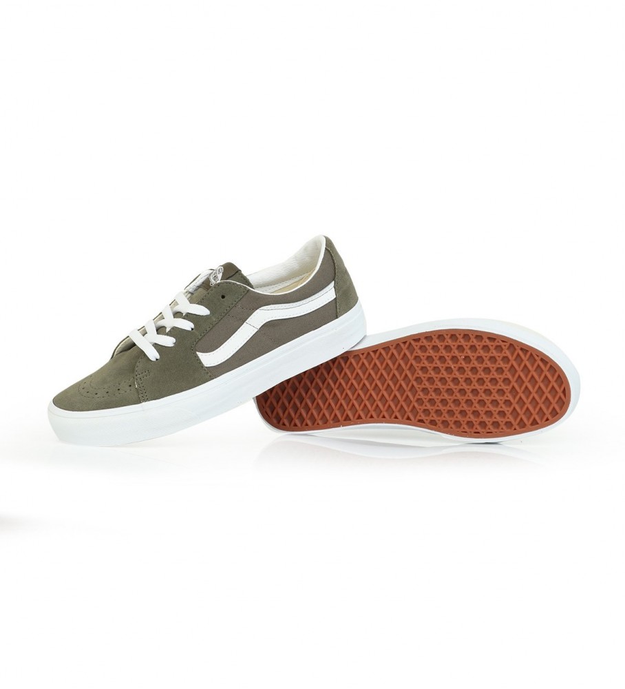 Tênis Vans Sk8-Low de camurça verde