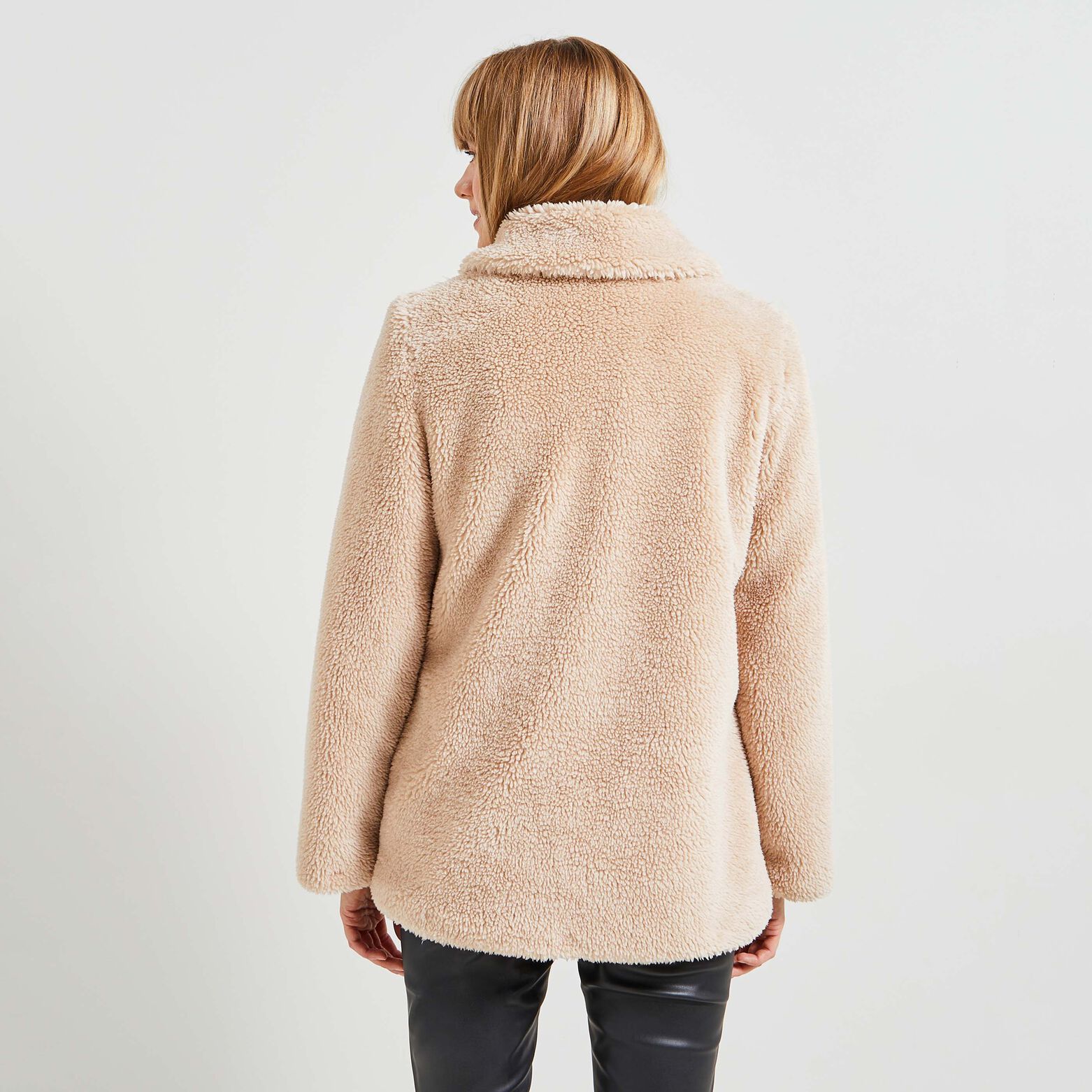 Manteau effet mouton femme