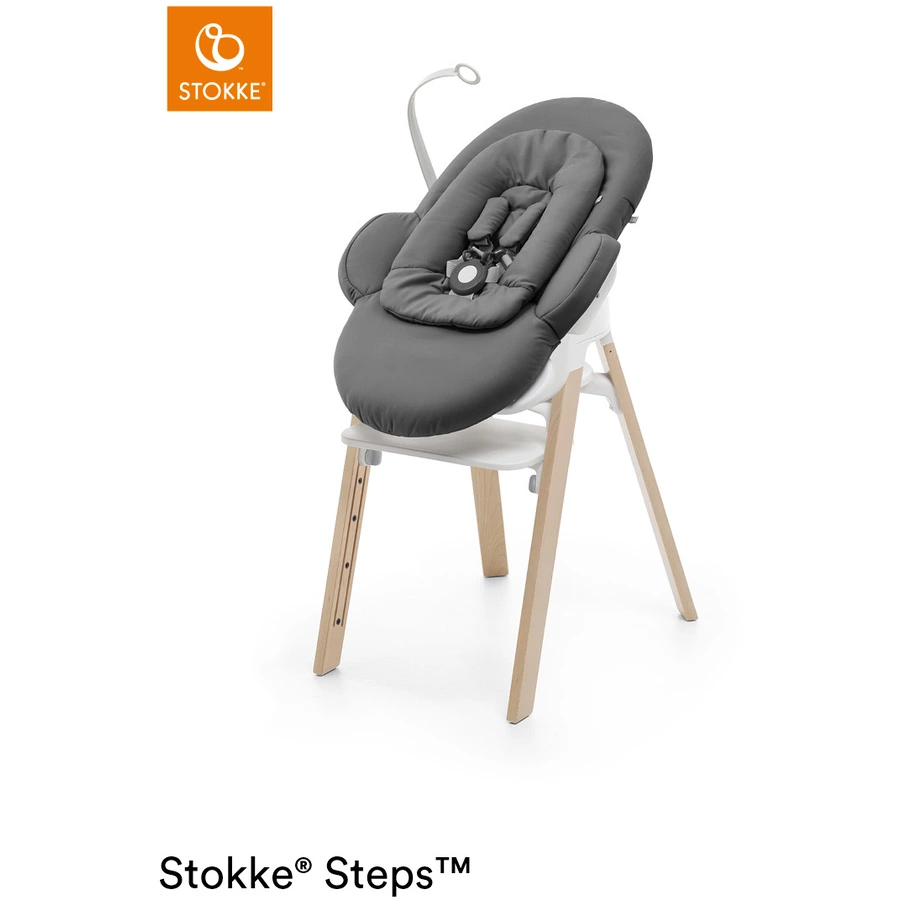 STOKKE® Steps™ Babywippe Herringbone Grey  White Chassis