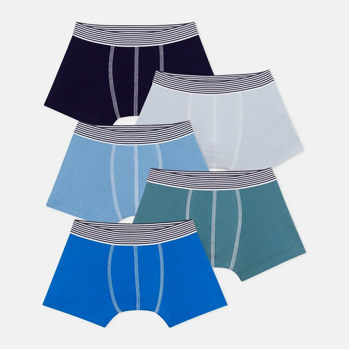 PETIT BATEAU<br>Conjunto de 5 boxers de algodão