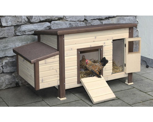 KERBL NoFrost Thermo verwarmd kippenhok, 146x74x82 cm, gelakt