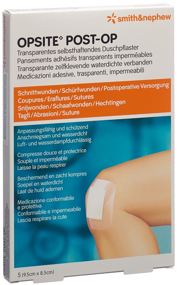 OPSITE Folienverband<br>5 Stück, Beutel, 9.5x8.5cm, steril