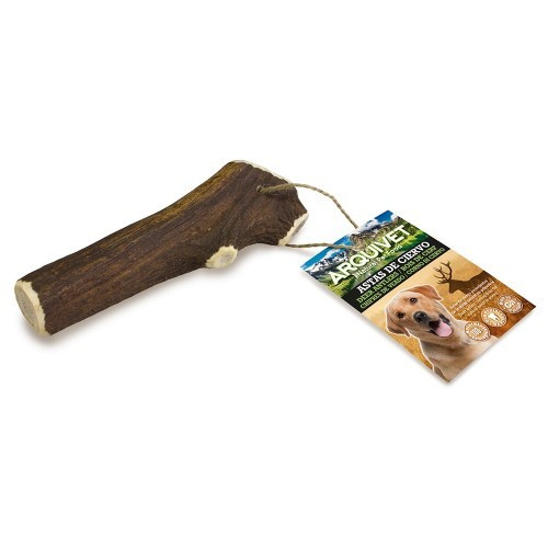 Petiscos para cães com chifre de veado, sabor natural.