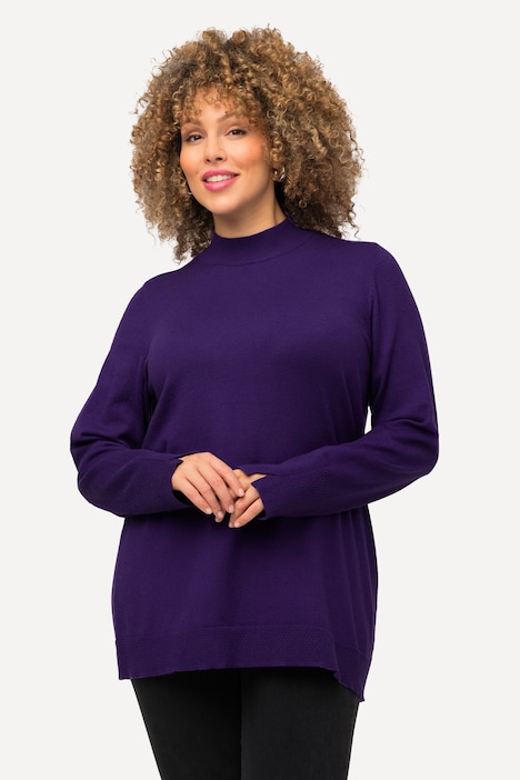 Pullover, Stehkragen, Langarm, Rippbündchen