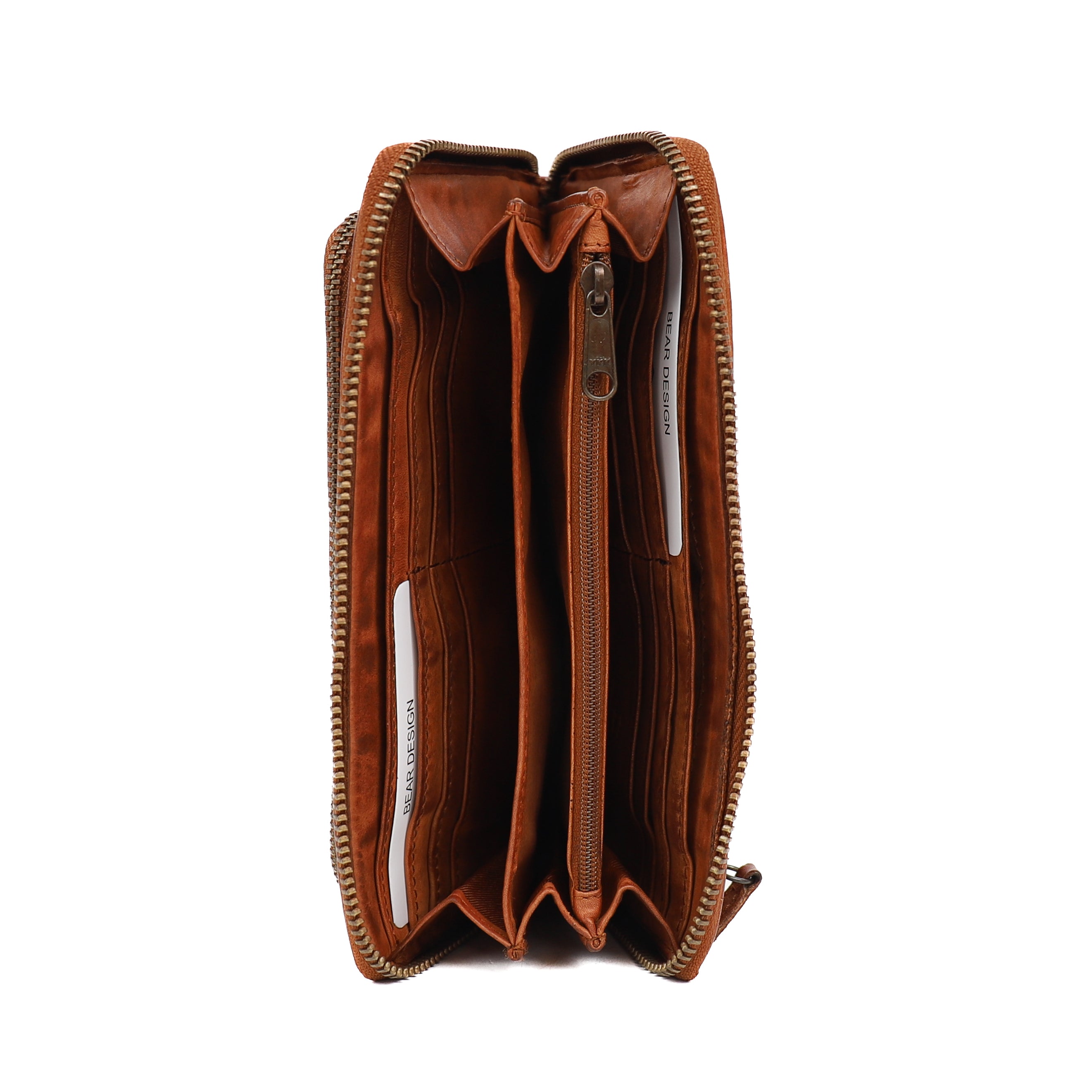 Ritsportemonnee 'Isa' cognac Cognac