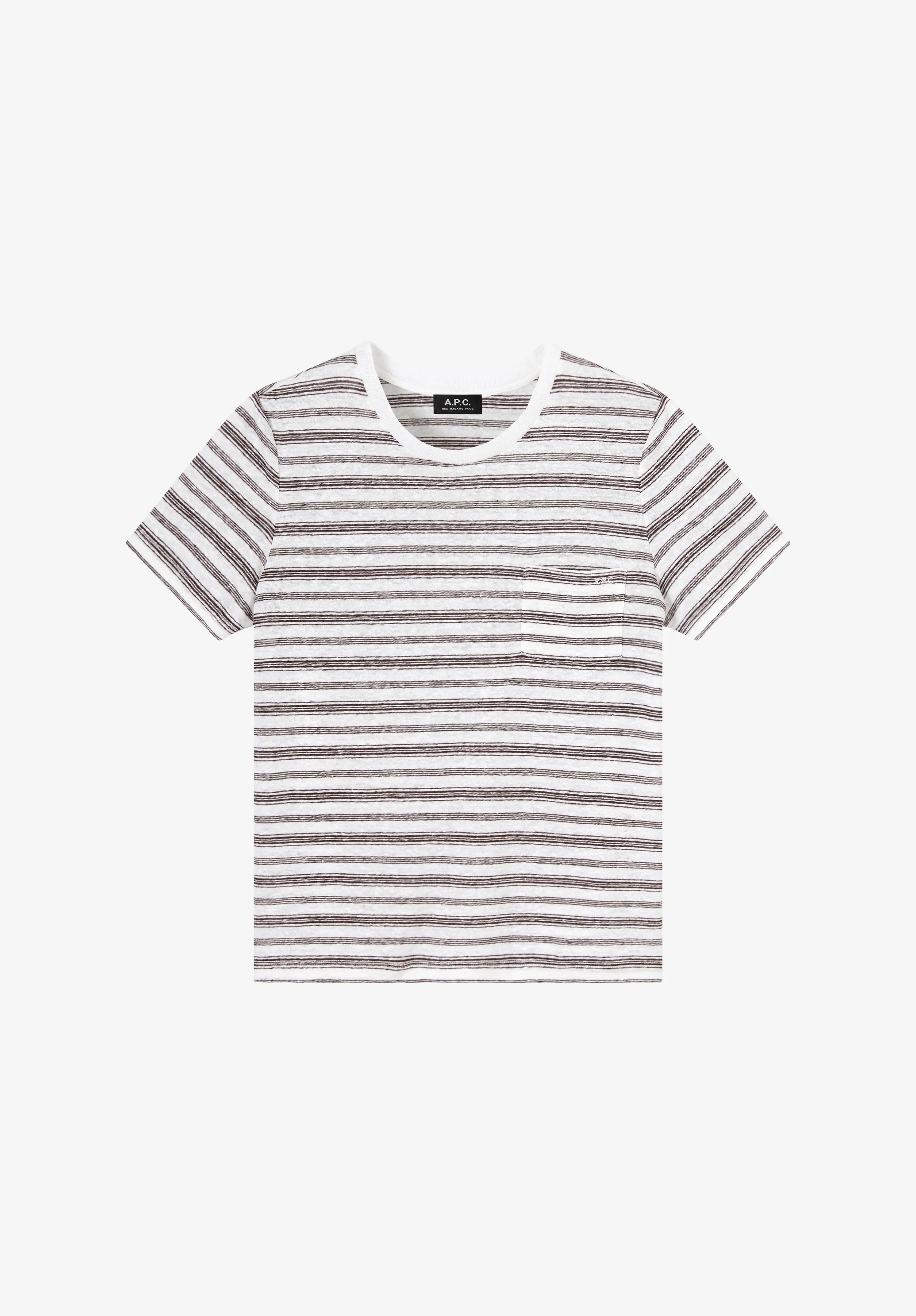 top manches courtes raye - Marron