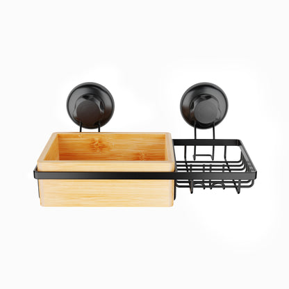 Etagère de douche avec porte savon à ventouses Bestlock Spa noire
