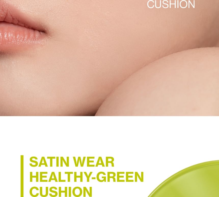 UNLEASHIA - Bundel: Satin Wear Healthy-Green Cushion Re-Feel Refill + Etui Set - 5 Kleuren