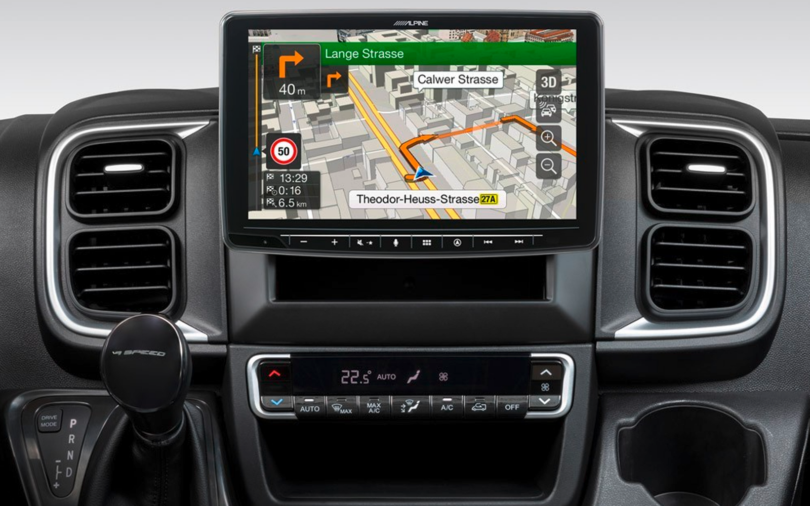 Navigationssystem INE-F904DU8 mit 9-Zoll Touchscreen für Ducato 8, 1-DIN-Einbaugehäuse, DAB+, Apple CarPlay und Android Auto Unterstützung und mehr