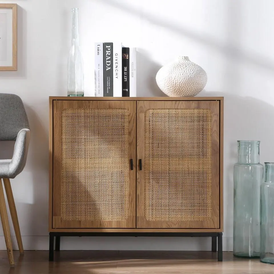 CALICOSY - Dressoir JAYA - Licht hout - 75x80x35 cm