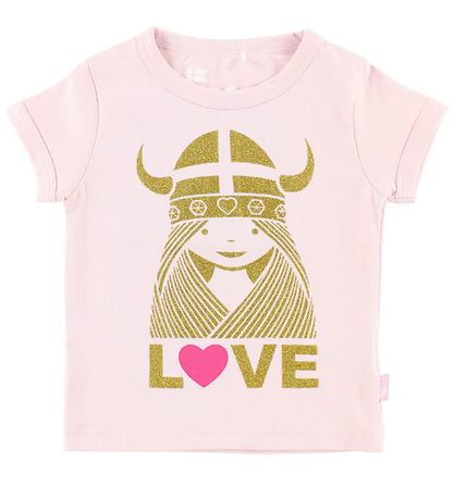 Danefæ T-Shirt - Alva - Helles rosa m. Love Freja