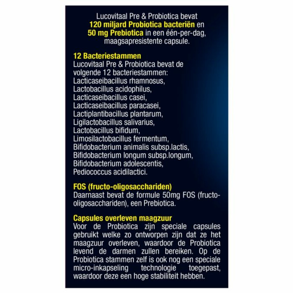 Lucovitaal Super Pre & Probiotica 120 Miljard Bacteriën14 capsules
