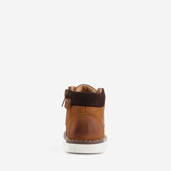 Groot leren jongens veterboots cognac
