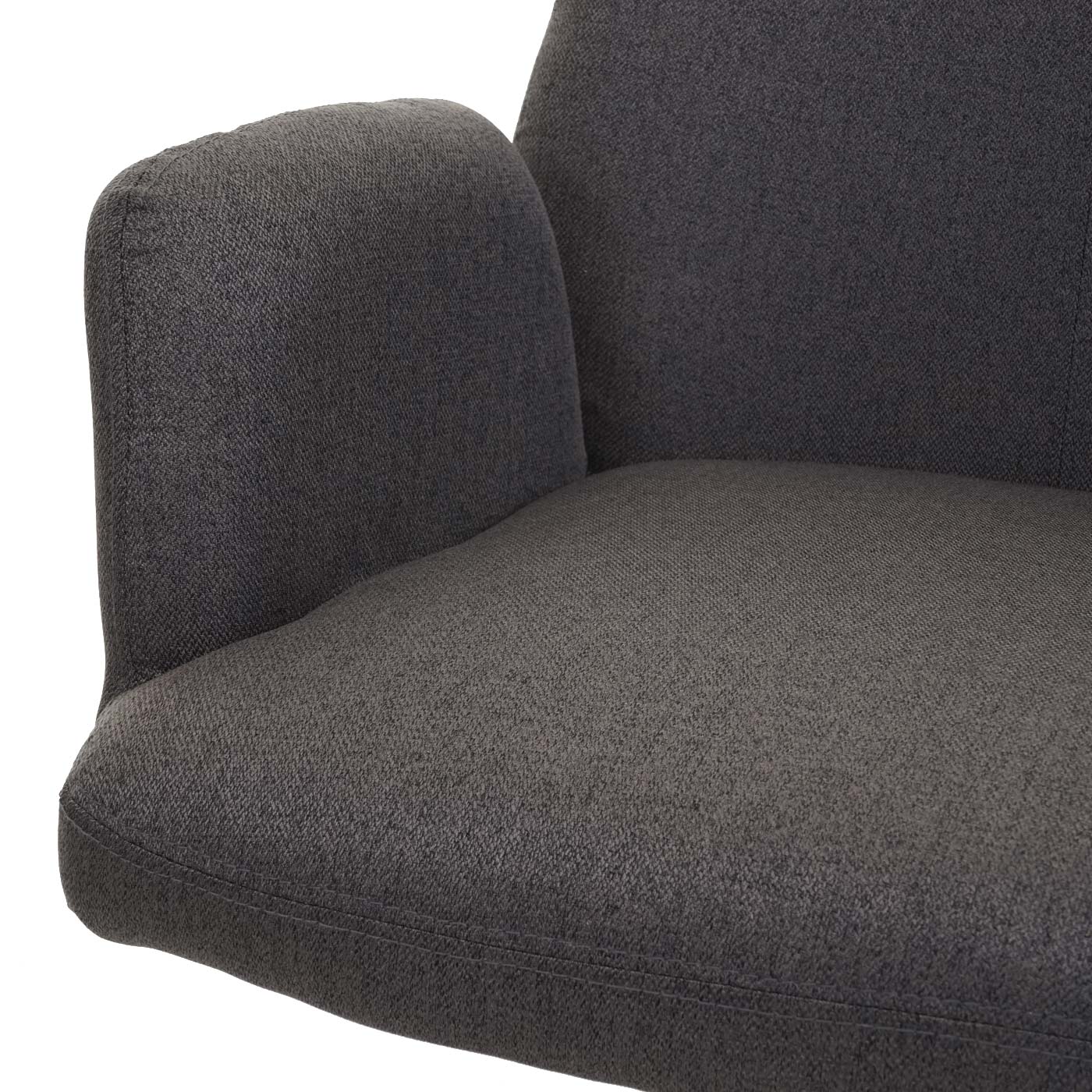 6er-Set Esszimmerstuhl MCW-H71, Küchenstuhl Lehnstuhl Stuhl, drehbar Auto-Position Stoff/Textil Stahl ~ grau-braun