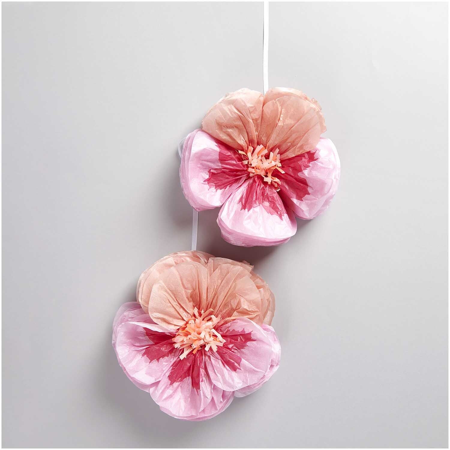 Seidenpapierblumen STIEFMÜTTERCHEN 2-teilig in pink