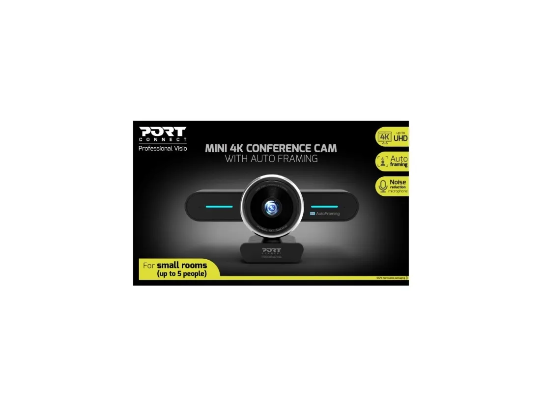 PORT Connect - Konferencekamera - farve - 8,3 MP - 3840 x 2160 - 4K - USB-C - MJPEG, YUV - DC 5 V