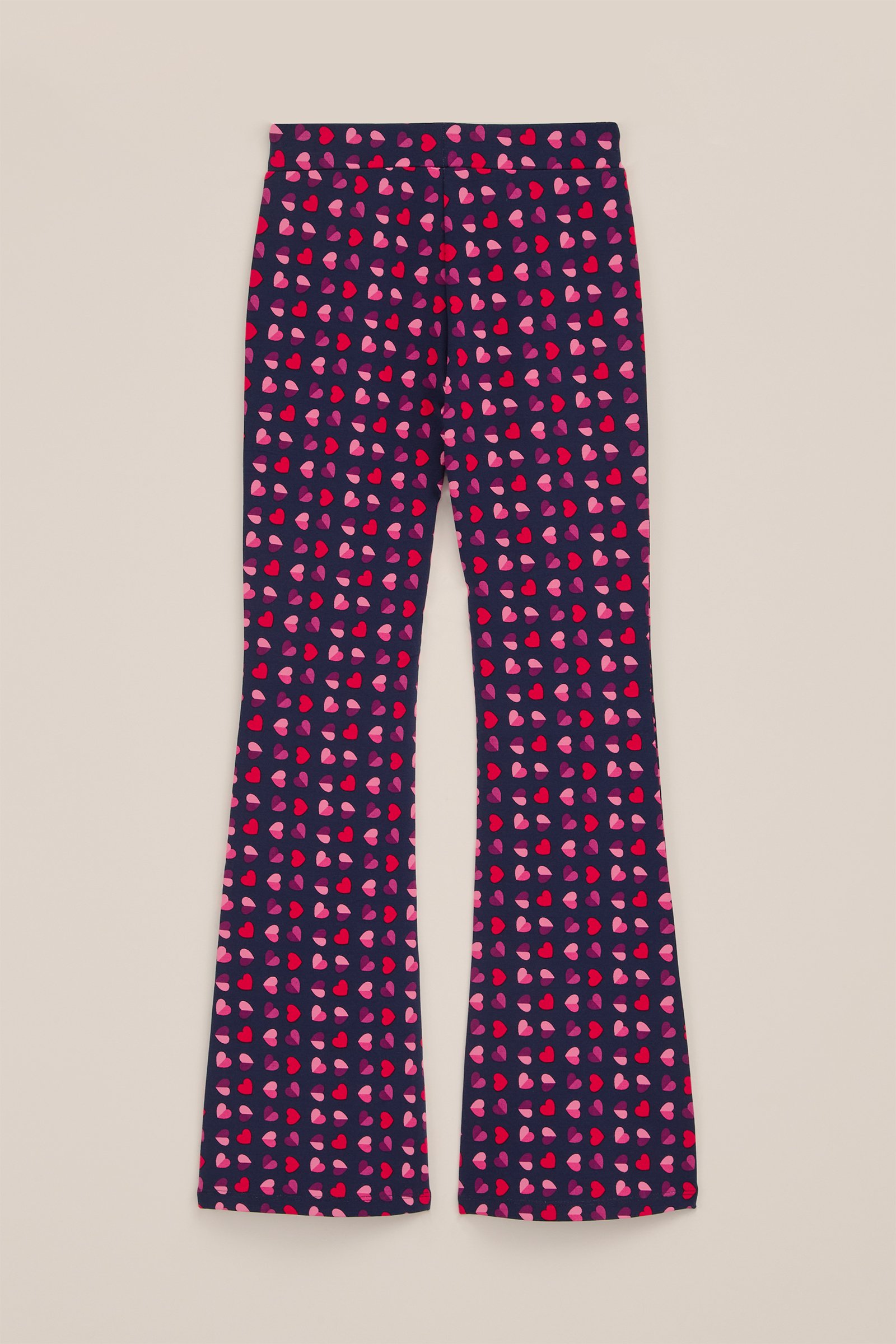 Meisjes flared legging met dessin WE Fashion Marineblauw