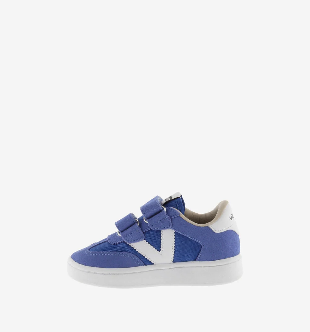 MILLAS BRIDES NYLON ET CUIR FENDU Baskets monochromes pour enfant AZUL
