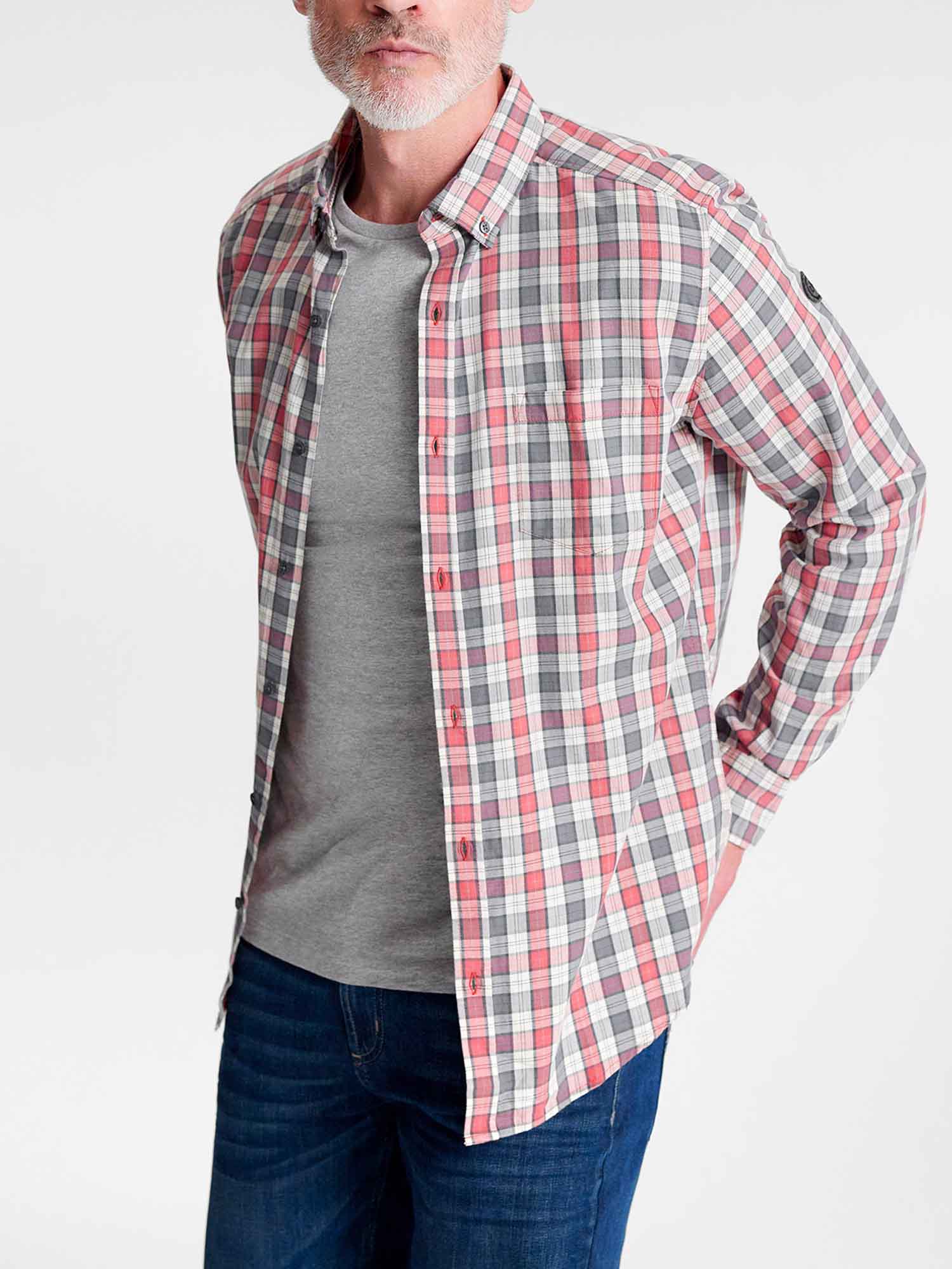 Chemise Homme Petits Carreaux Bleu et Rouge