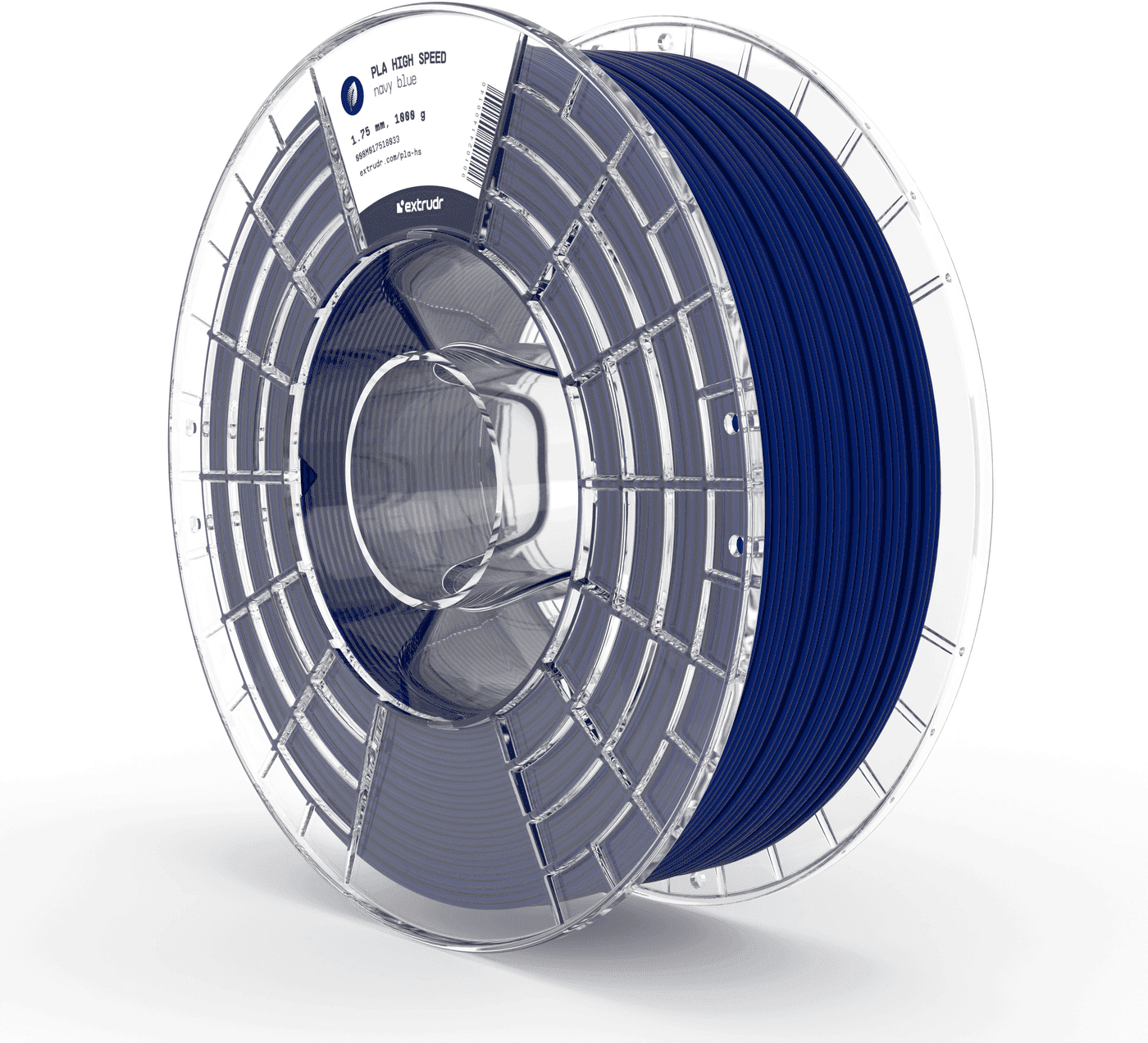 Extrudr  PLA High Speed Marine Blau, 1,75 mm / 1000 g    PLA HS für Druckgeschwindigkeiten bis zu 1000 mm/s in Marine Blau