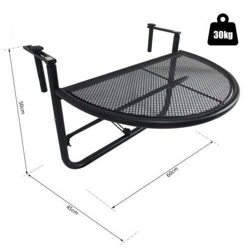 Mesa suspensa para gatos Outsunny para varanda, preta