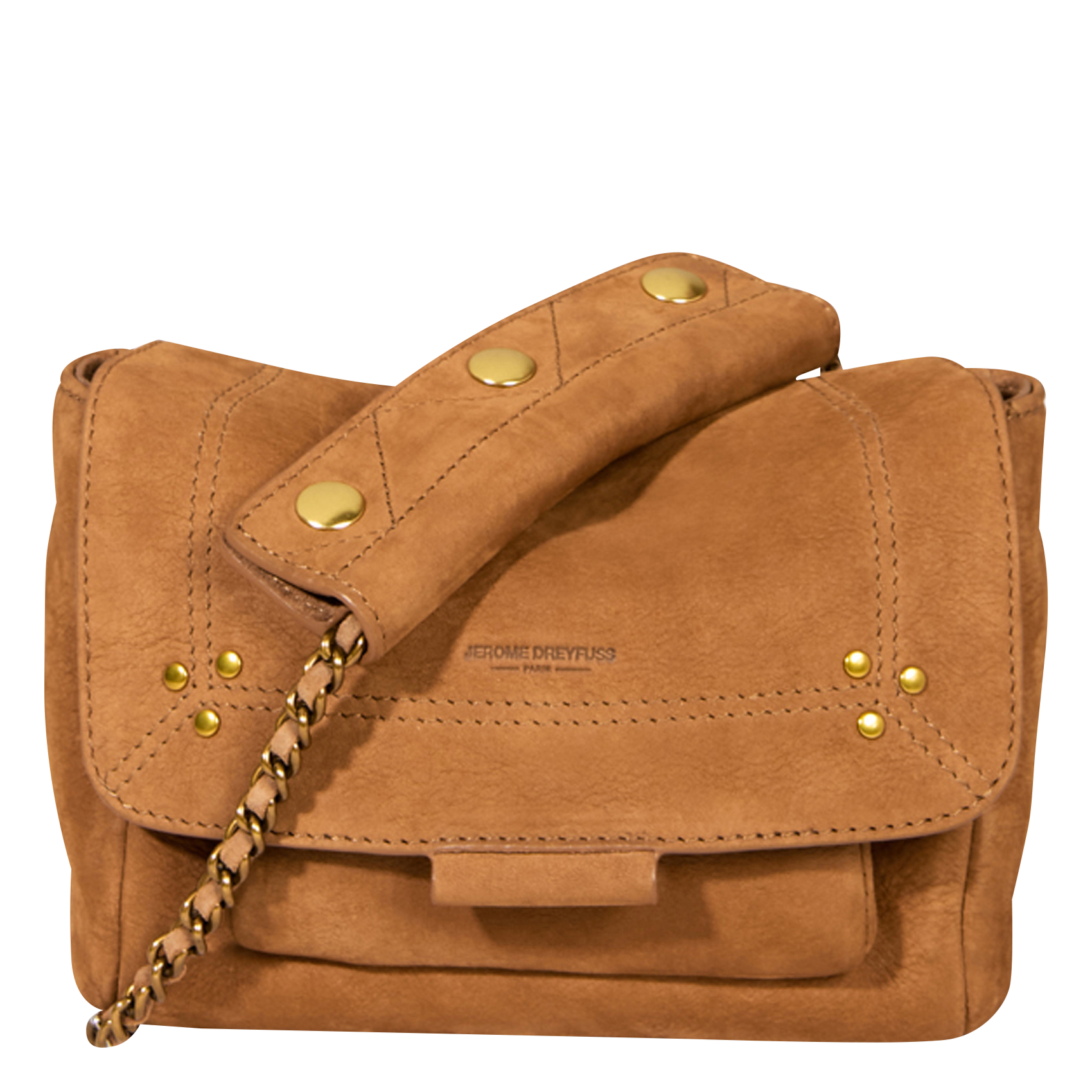LULU S - Sac bandoulière en cuir velours | Marron