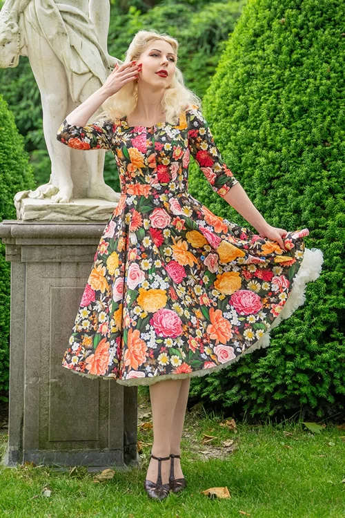 Hearts & Roses Stella floral swing jurk in multi