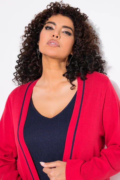 Strickjacke, Schalkragen, Langarm, lychee