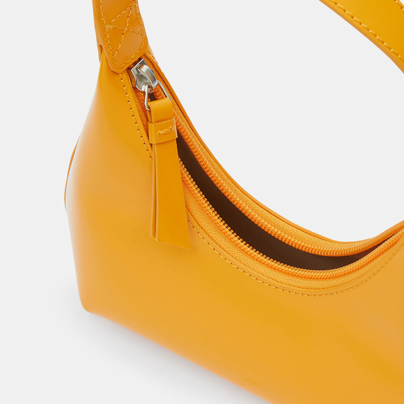 By Far Sac à main en Cuir Baby Amber Semi Pate orange - 16x22x6 cm