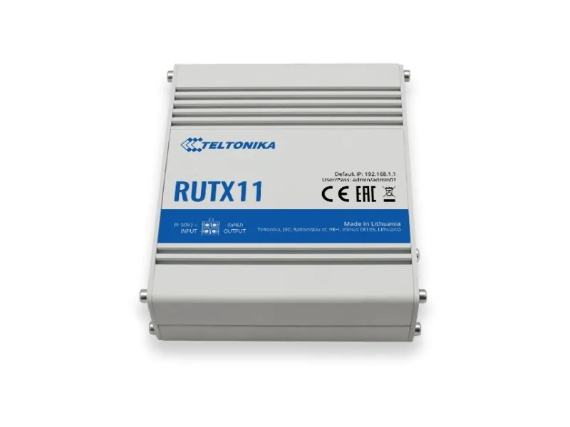 Teltonika RUTX11 - Trådløs router - WWAN 4-port switch - 1GbE - Wi-Fi 5 - DIN monterbar på skinne