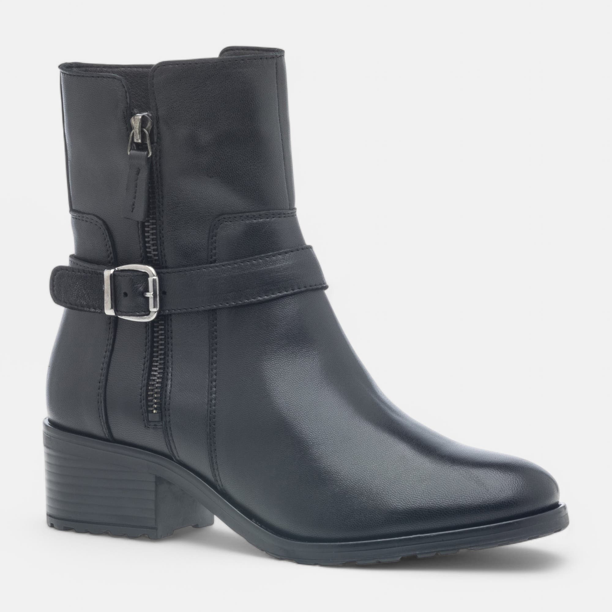 Bottines Femme en cuir noir