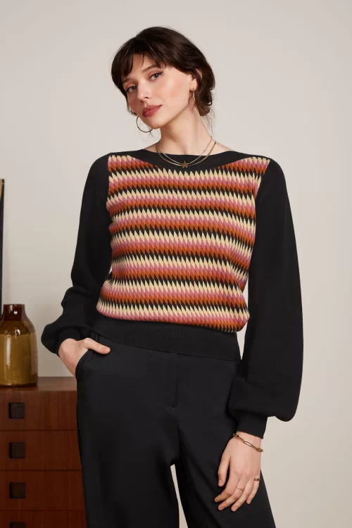 King Louie Erin Birdie top in zwart