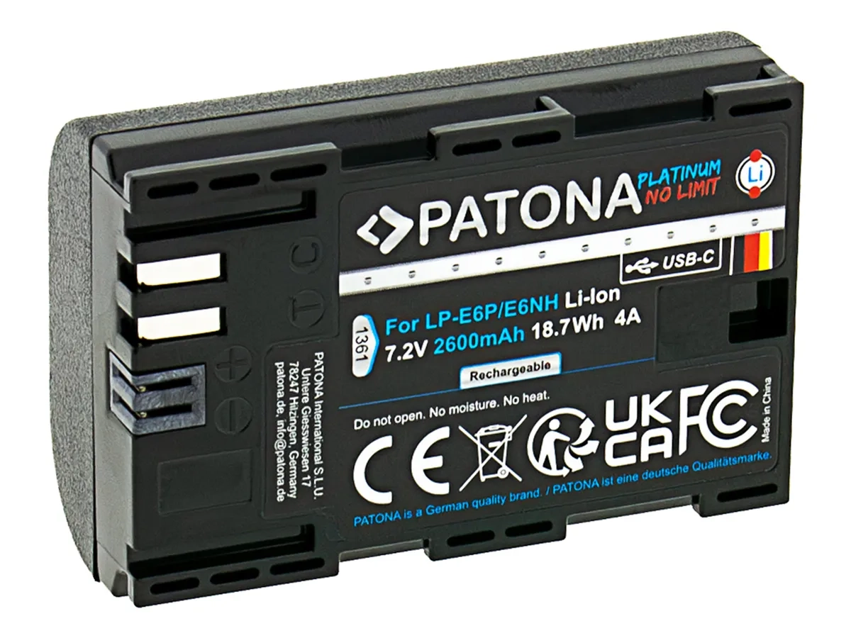 Dual USB Ladegerät Charger für Canon Digitalkameras  2 Akkus LP-E6P (4203) - Schwarz / Gelb