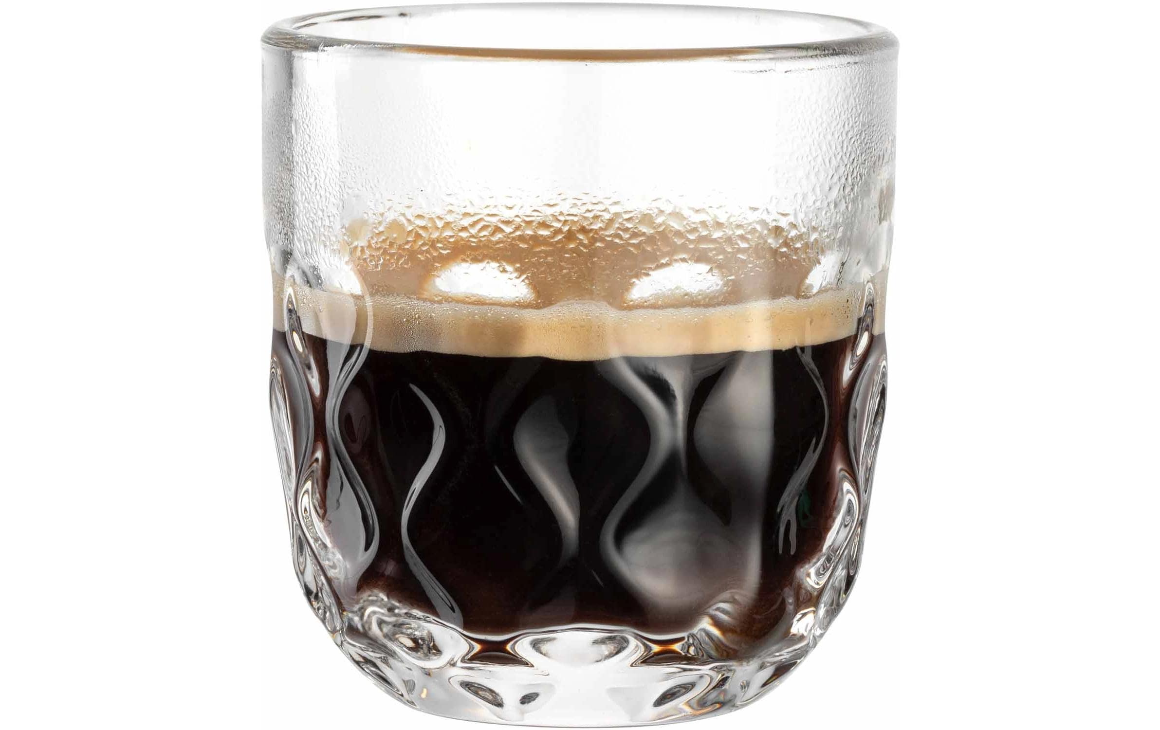 Cappuccino Becher Gocce 2 60 ml, 2 Stück, TransparentCappuccino-/Kaffeetasse für Heissgetränke