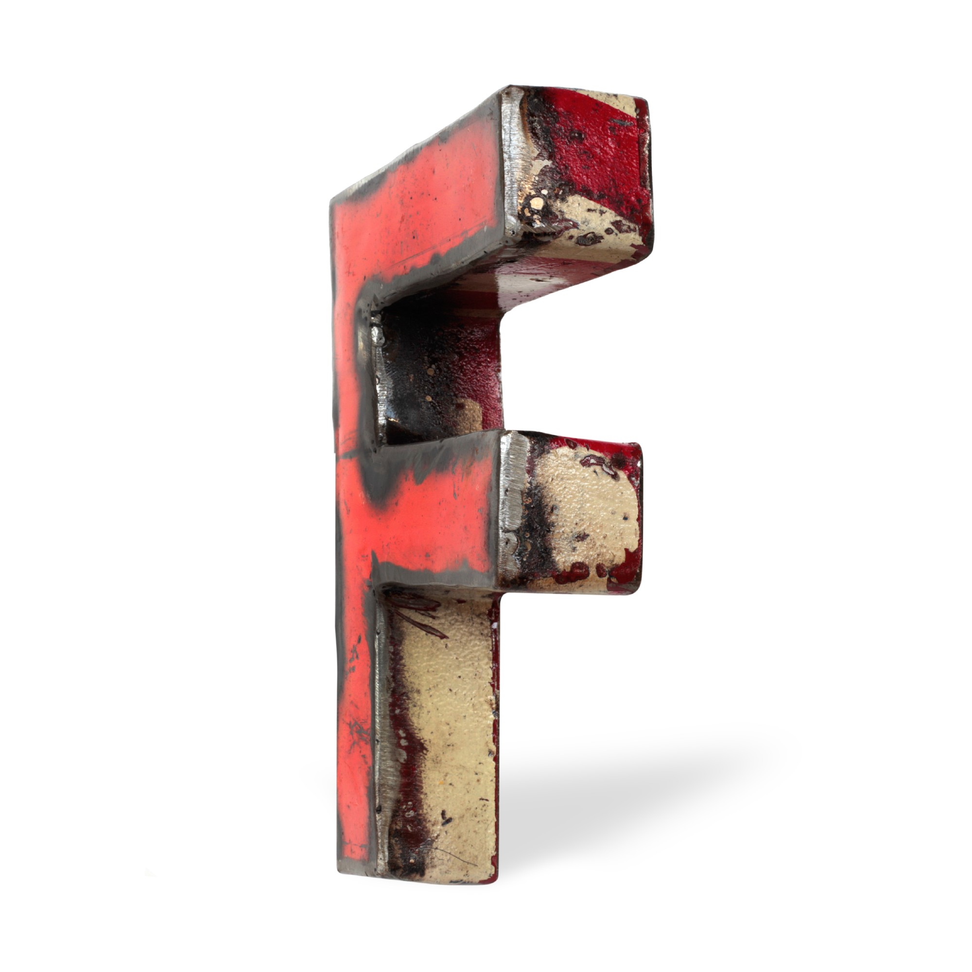 Metallbuchstabe 'F', multicolor, T 14 cm, B 20 cm, H 4 cm von fischer's lagerhaus